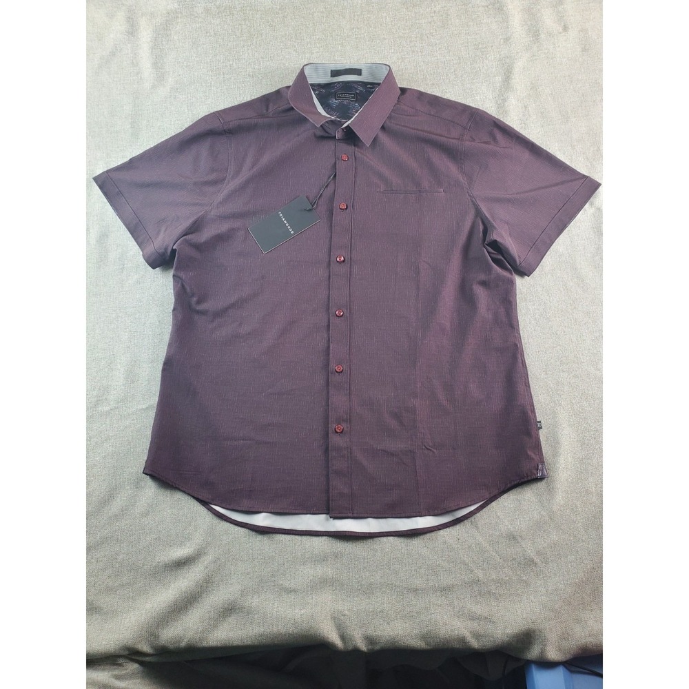 7diamonds Shirt Mens XL Button Up Riverpulse 4 Way Stretch Woven Short Sleeve